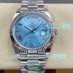 Super Replica ARF Rolex Day-Date 40mm Swiss 3255 Ice Blue Dial Stainless Steel Watch 